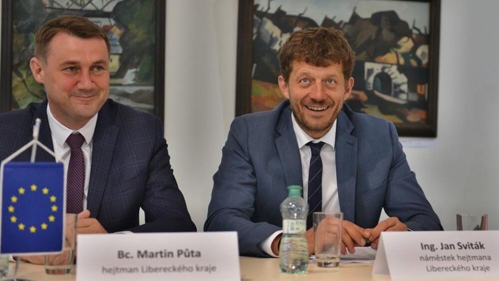 Hejtman Půta a jeho náměstek pro dopravu Sviták, archivní foto